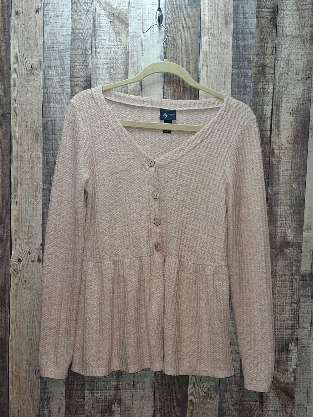 Women's Daytrip Waffle Knit Perplum Henley Top Shirt Size Small S The Buckle